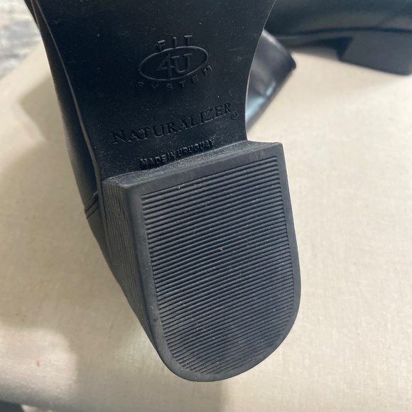 NATURALIZER Leather Black Tall womens boots 9 13” fit 4u system 9m - Picture 14 of 14